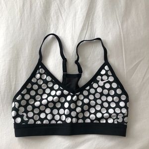Nike Pro 360 Dri-Fit Sports Bra, Polka Dot, Size S